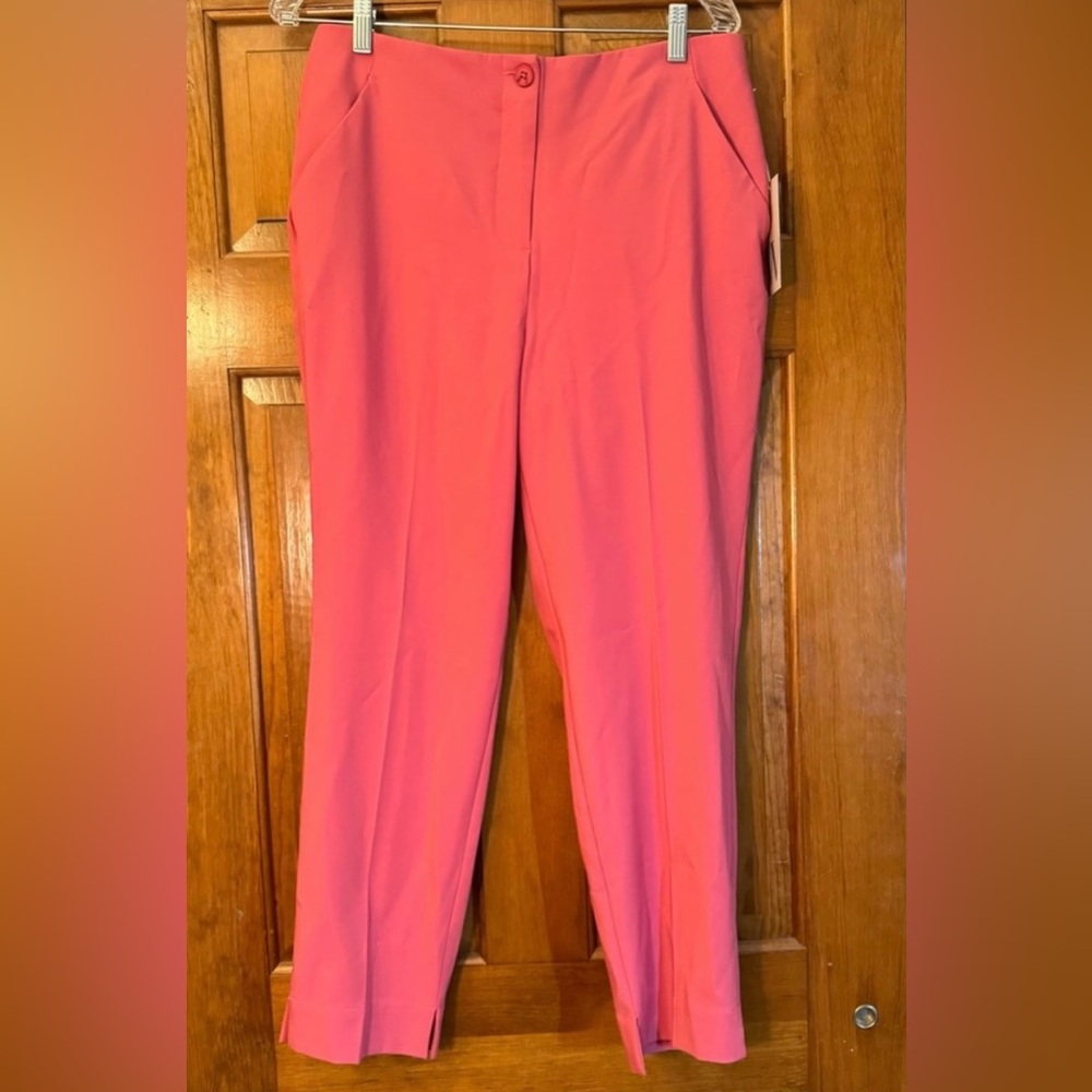 Worthington Womens Mid Rise Slim Ankle Coral Pant
